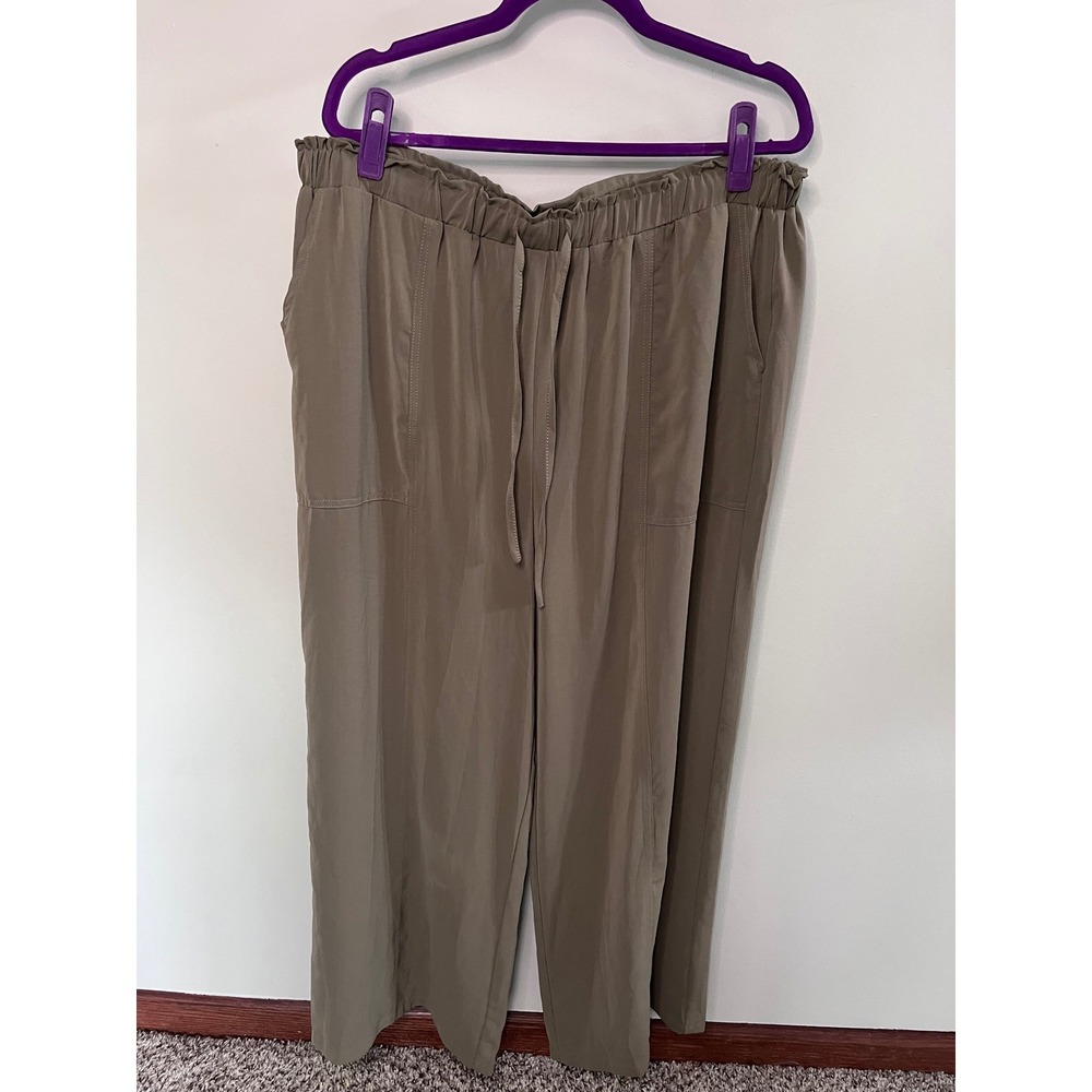 Dokotoo Women Wide Leg Drawstring Pants Olive Green Size 2XL NWT